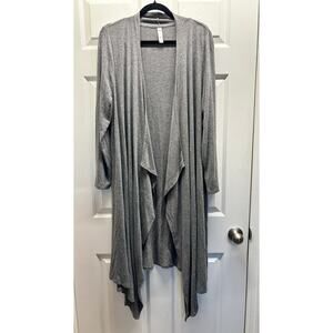 Cacique Women's Size 14/16 Gray Open Front Waterfall Soft Stretch Cardigan